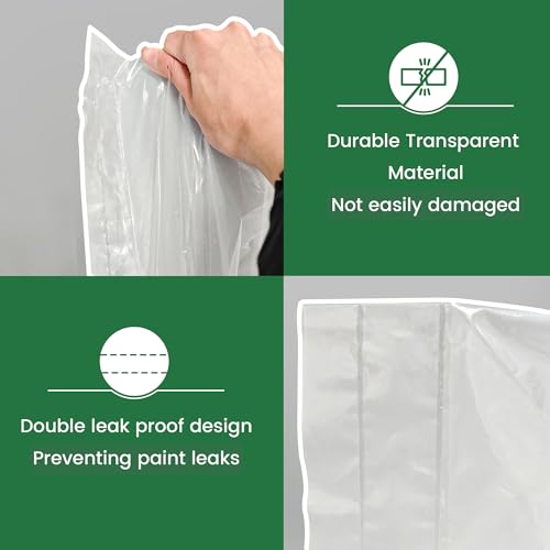 Voomey 18 Inch Paint Tray Liners, Plastic Paint Tray Liner 5 Packs for 18 inch Paint Roller Kit, Disposable for Quick Cleanup - size: 5 Pack 18” Plate Liner Pouch