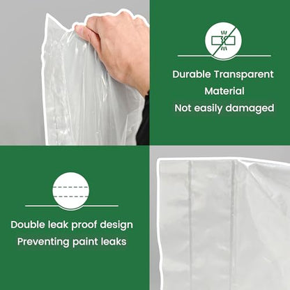 Voomey 18 Inch Paint Tray Liners, Plastic Paint Tray Liner 5 Packs for 18 inch Paint Roller Kit, Disposable for Quick Cleanup - size: 5 Pack 18” Plate Liner Pouch