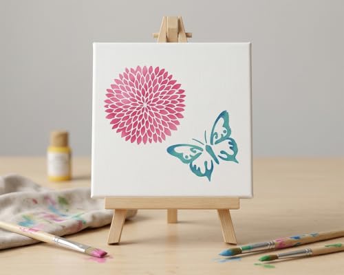 80Pcs Reusable Stencils for Painting Set, 3 Inch Botanical Flower Bird Butterfly Painting Templates for DIY Art Decor Classroom Projects