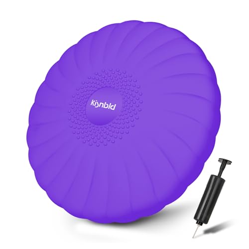 kisnbld Wobble Cushion, Balance Disc with Pump, Core & Posture Training - color: 1Purple