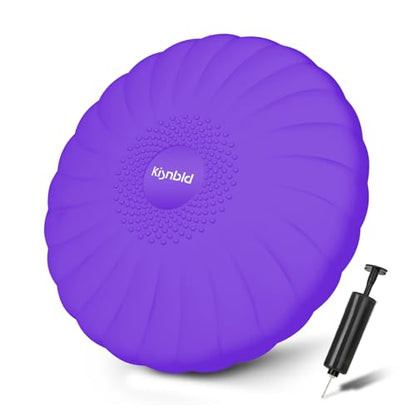 kisnbld Wobble Cushion, Balance Disc with Pump, Core & Posture Training - color: 1Purple