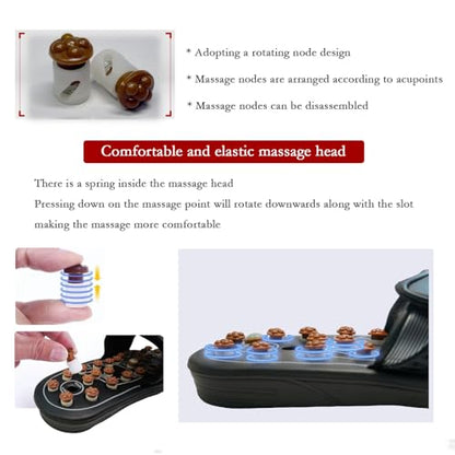 Acupressure Sandals,Acupressure Foot Massager with Anti-Slip Sole,Plantar Fasciitis Relief with Imitate Person Rotation Finger Pressure (Black, S-Women(5.5-7)/Men(4.5-6)) - color: Black, size: S-Women(5.5-7)/Men(4.5-6)