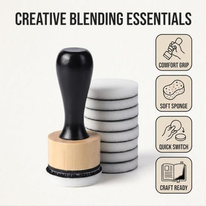 Brown Blending Tool,Art Supplies for Distressing Blending and More Control of Ink Placement Compact No More Inky Fingers,Mini Round Ink Blending Tool,Versatile Inking Tools Drawing,Art Blenders