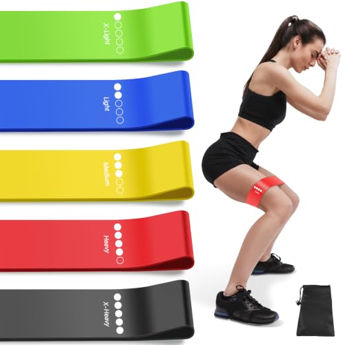 Resistance Bands for Working Out, Exercise Bands Resistance Bands Set with 5 Resistance Levels, Multi-Colored Workout Bands for Indoor & Outdoor Fitness, Leg Strength Training, Yoga - color: Multicolor
