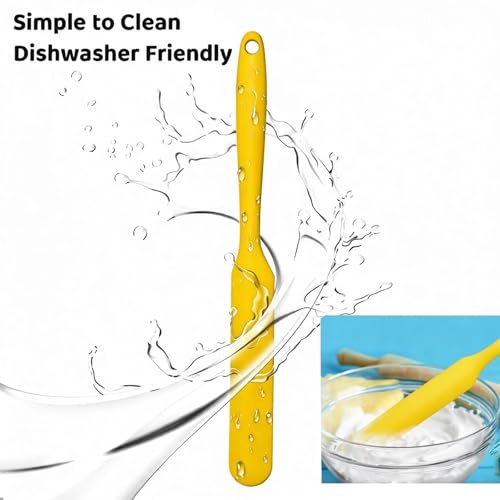 8Pcs Small Silicone Spatulas Bulk for Kitchen Baking Cake Icing Resin Craft Mini Silicon Scraper Heat Resistant Jar Spatula Long Handle Waxing Sticks Large Slant for Hard Wax Non-Stick Flex