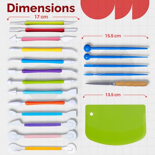 19 Pcs Clay Sculpting Tools, Polymer Clay Tools & Air Dry Clay Accessories | Modeling Clay Kit for Kids & Adults, Pottery Ceramic Tools Sculpting Tool Set with Stylus & Scraper - size: Pack of 19