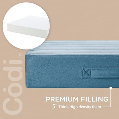 Codi 바닥 베개 2개 세트, 성인용 대형 바닥 쿠션, 55.9cm(22인치) 블루 - color: 블루., size: 22 Inch (Pack of 2)