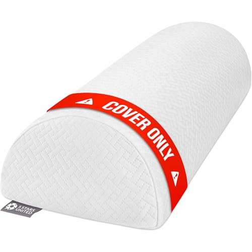 5 STARS UNITED Replacement Cover for Standard Bolster Pillow - White - Cover Only