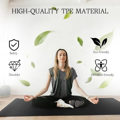 VTORY Extra Large Yoga Mat 6'x 4' - (6mm /8mm/12mm) - size: 6' x 4' x 1/2 in