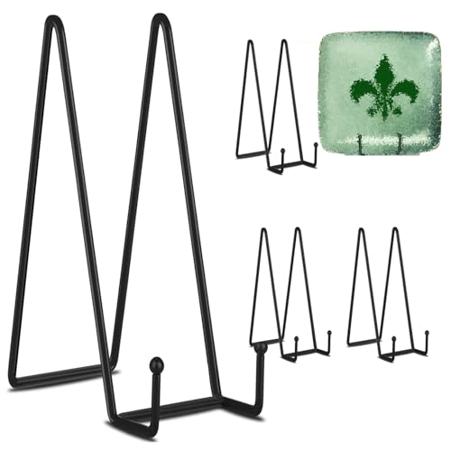 Decolore 5 Pack 14 Inch Black Picture Stand Large Plate Stand for Display Table Top Easel for Picture, Posters, Decorative Plate, Book and Canvas