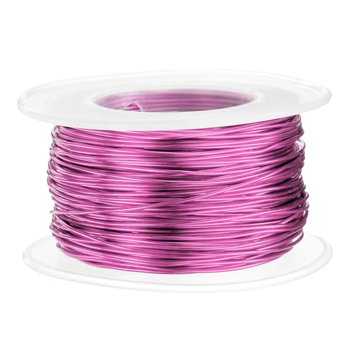HARFINGTON 20 Gauge Aluminum Craft Wire 0.8mm 98.5ft Flexible Bendable Anodized Metal Jewelry Sculpting Wire for Jewelry Making Modelling Craft DIY, Dark Pink - color: Dark Pink, size: 30M x 0.8mm