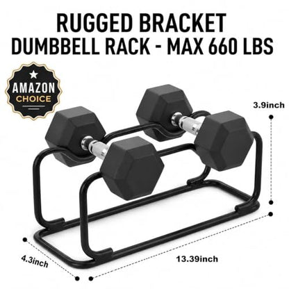 2 IN 1 Dumbbell Rack/Barbell Rack Holder, Solid Steel Make Strength training Dumbbell Rack,660LB Capacity, Universal Dumbbell Storage Stand/Storage Racks,Stand Weight Lifting Dumbbell