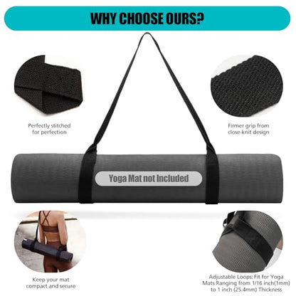 Yoga Mat Carrier Strap, Adjustable Thick Straps Sling for Carrying Large Mats, Stretching Band - color: Turquoise
