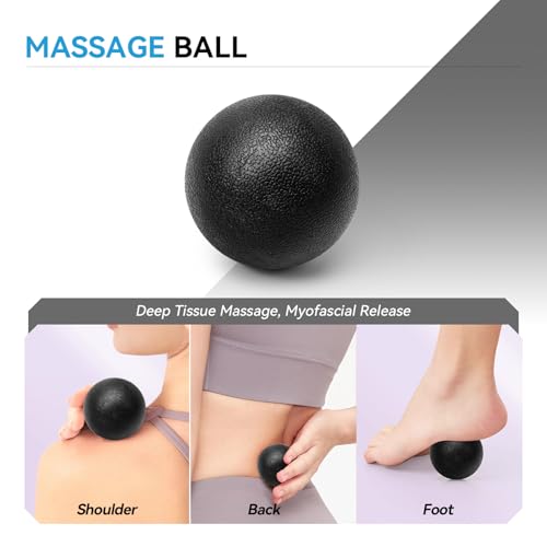 5 in 1 Foam Roller Set, High Density Patented Exercise Roller - color: Black