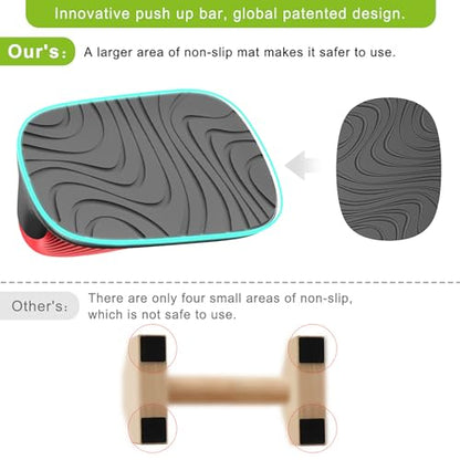 Kipika Push Up Bars, Pushup Stands, Anti-Slip Soft Plastic Push Up Handles, Bottom Anti-Slip Pad, Strength Training Equipment, Perfect for Floor Workout Exercise - color: C: Black & Red