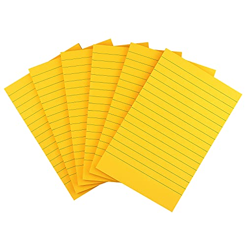 Early Buy Lined Sticky Notes, 4x6 in, 6 Pads, 45 Sheets/Pad (Orange) - color: Orange