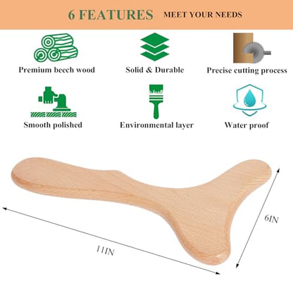 Komogir Wood Therapy Massage Tool Wooden Lymphatic Drainage Massager Body Sculpting Tools for Maderoterapy,Gua Sha,Muscle Release-11 * 6inches