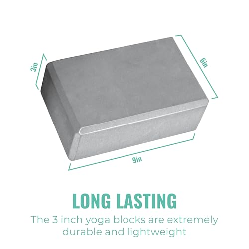3in Foam Bulk Yoga Blocks, 10 Pack - color: Cool Gray