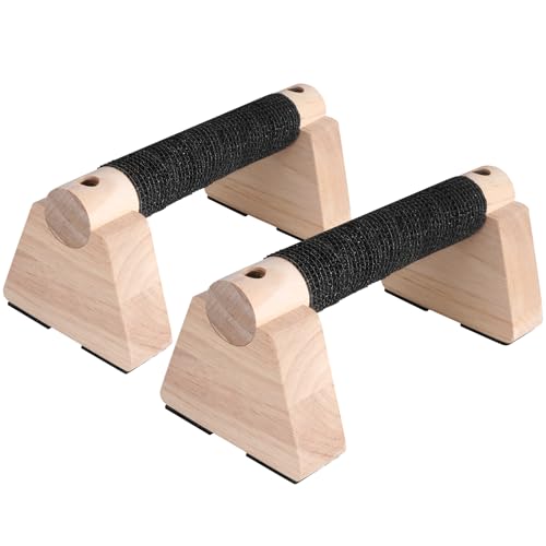 Wooden Parallettes Bars, Calisthenics Equipment for Handstand Training | 30CM Push Up Bars & Strength Training, Oak Wood Parallel Bar, Non-Slip Base for Handstand Blocks, Pushup Handles & Planks