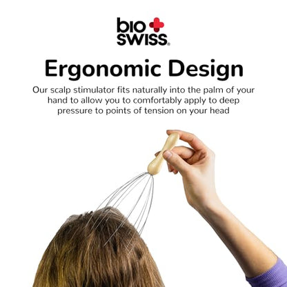 BioSwiss Scalp Massager, Handheld Head and Temple Massage Tool for Relaxation and Hair Stimulation - style: Scalp Massager