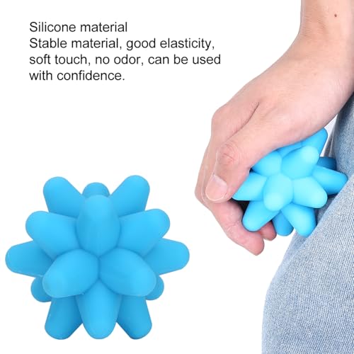 1PCS Spiky Massage Ball, 80mm Silicone Trigger Point Massage Ball, Blue Fascia Balls for Reaction Training, Massage