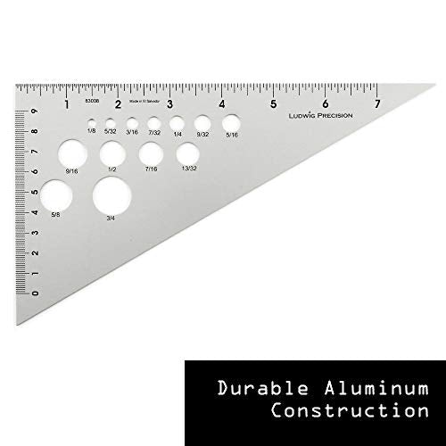 Ludwig Precision 8" 30-60-90-Degree Aluminum Drafting Triangle, 83008