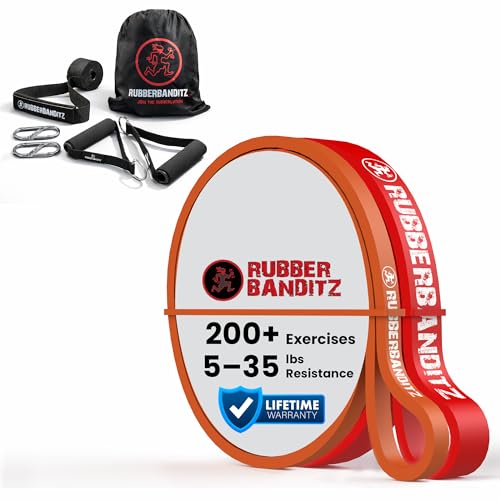 Rubberbanditz Resistance Bands Workout Kit | Exercise Bands, Door Anchor, Handles, Carry Bag, Straps | Resistance Training, Physical Therapy - color: 1.2 lbs (0.5 kg) Basic Package