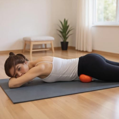 Yoga Massage Ball Smooth Ball – 4 Inch Adjustable Firmness Massage Roller Balls for Back, Neck & Floor Therapy – Gentle Deep Muscle Relief for Sensitive Soft Tissue franklin.with air pump (red) - color: Red