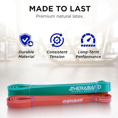 THERABAND High Resistance Band Set of 2, Light and Medium Loop, 15-25 lb | Portable, lightweight, compact, rubber. For home, recovery, gym. Therapy, physical, stretch, elastic. 2-Pack. - size: 2 Pack Easy (15-25 lbs)