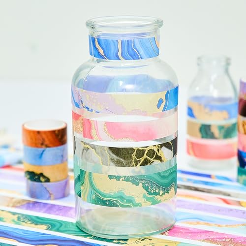 Marble Washi Tape Set 30 Rolls,Decorative Masking Tape for Junk Journal, Scrapbooking Supplies, DIY Crafting Supplies - style: Marble