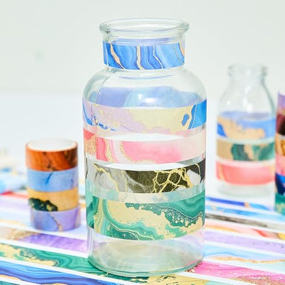 Marble Washi Tape Set 30 Rolls,Decorative Masking Tape for Junk Journal, Scrapbooking Supplies, DIY Crafting Supplies - style: Marble