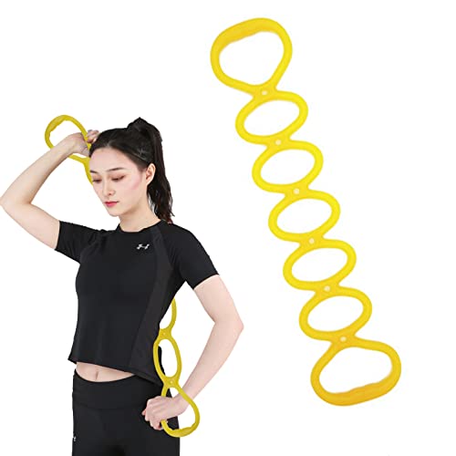 7 Ring Stretch Resistance Exercise Band, BetterJonny Workout Bands Yoga Stretching，Foot, Leg and Arm Exerciser for Home or Fitness Center Workout Walking Exercise - color: Yellow