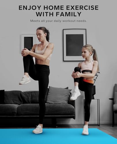 HAPBEAR Large Exercise Mat-6'x4'/7'x5'/6'x8'/6'x9'/6'x10'/6'x12'x 1/3"(8mm) - color: Lake Blue-High Density 7'×5'×⅓"