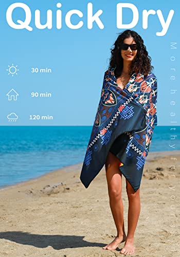 Widdonen Microfiber Beach Towel,Compact 2 Pack-71x32 Inch with Bag Travel - color: 2 Pack Mandala