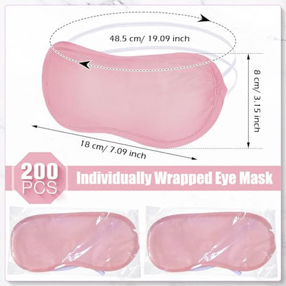 Tarpop 200 Pcs Eye Masks Adjustable Sleeping Mask, Pink - color: Pink