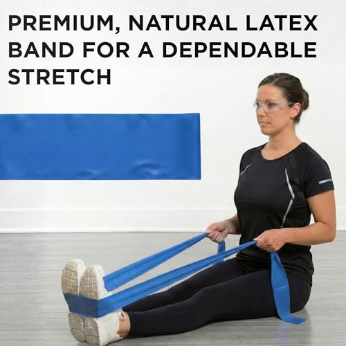 THERABAND Resistance Band, 50-Yard Roll, Latex Elastic Band for Exercise, Stretching, Physical Therapy, Yoga, Pilates, Home Workouts, Cut-to-Length, Color-Coded Levels - color: Blue | Extra Heavy, style: Latex