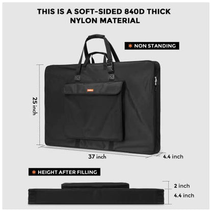 Nicpro Art Portfolio Bag 24 x 36 in, Nylon Artist Carrying Bag Waterproof | Soft Sided Bag, Adjustable Shoulder Strap, Storage Case for Artwork Sketch Drawing Canvas Photography Poster Solar Panel - size: 24 x 36 inches