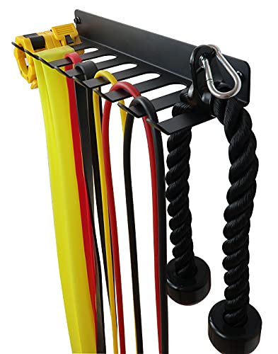 Multi-Purpose Storage Rack Resistance Bands Rack Gym Storage Rack Fitness Bands Rack Heavy Duty Rack for Resistance Bands, Straps, Jump Ropes, Foam Rollers, Chains, Weight Belts, Tools (M-17) - style: M-17"