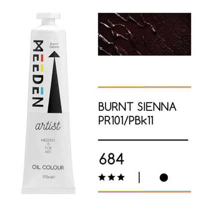 MEEDEN Artist Grade Oil Paint: Burnt Sienna - 170ml/5.7oz Tube | Professional Art Paints and Supplies for Canvas Painting - color: Burnt Sienna, size: 5.7 Fl Oz (Pack of 1)