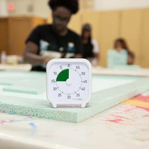 Time Timer 3 Inch Visual Timer – 60-Minute Quiet Portable Countdown Timer for Kids, Teachers, Students & Adults – Helps with Focus, Transitions, ADHD, Autism & Time Blindness – (Green & White) - color: White & Green