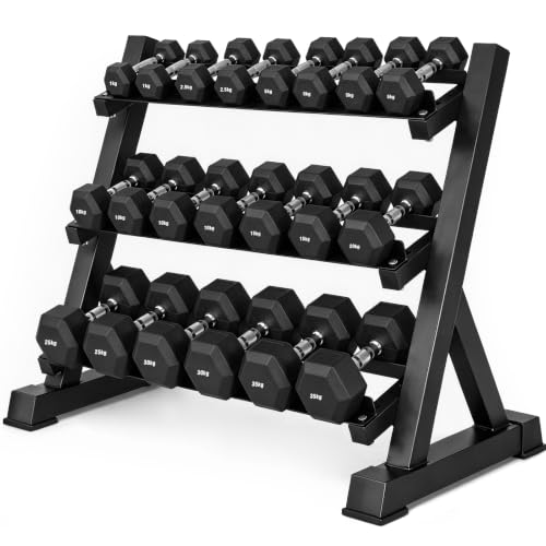 Grefinity 3 Tier Dumbbell Rack, Weight Rack for Home Gym, Stand Only