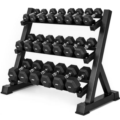 Grefinity 3 Tier Dumbbell Rack, Weight Rack for Home Gym, Stand Only