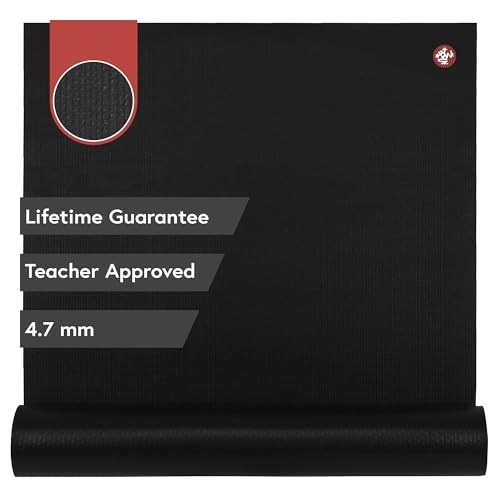 Manduka PROlite Yoga Mat 4.7mm | Lifetime Durability | Hygienic Construction | Teacher Approved - color: Black, size: 79" x 30"