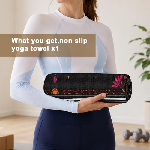 Hot Yoga Towel Non Slip, Ultra-Absorbent Yoga Mat Towel, Soft with Printed Design, Machine Washable, Yoga Pilates Towel Suitable for Exercise, Pilates, Yoga, 72x27in.Lotus - color: Lotus
