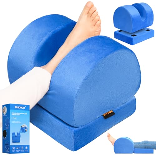 AUROPEAK Knee Replacement Pillow, Adjustable Leg Elevation Pillow, Blue
