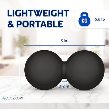 COZLOW Peanut Massage Ball - Deep Tissue Therapy, Pain Relief - Black - color: Black