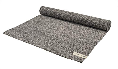 Jade Yoga Organic Cotton Hand Loomed Yoga Mat 72" Indigo - color: Karungali (Black)