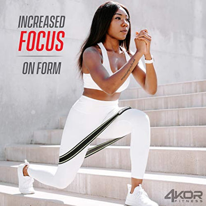 4KOR Fitness Resistance Loop Band Set, Perfect for Crossfit, Yoga, Physical Therapy, and Booty Building - color: 2 Inch Hip Bands 3 Piece Set/ Grippy/ Medium