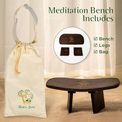 MONK & LLAMA Meditation Bench - color: Jet Brown, style: Cushioned