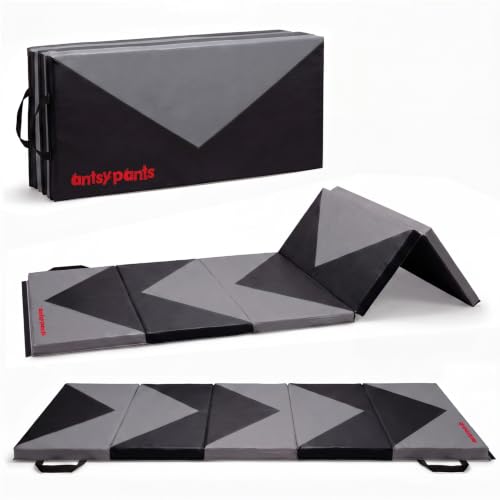 Antsy Pants Tumbling Mat for Kids – Gymnastics Mat, Easy to Clean, Sturdy, Foldable Tumbling Mats, Padded, Lightweight, Portable, Gymnastics Equipment for Active Play - color: 5-Fold Gray/Black